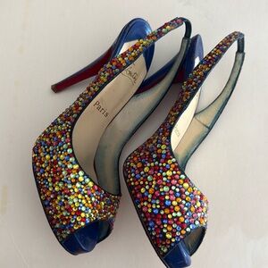 Christian Louboutin Rainbow Strassed Non Prive Sandals